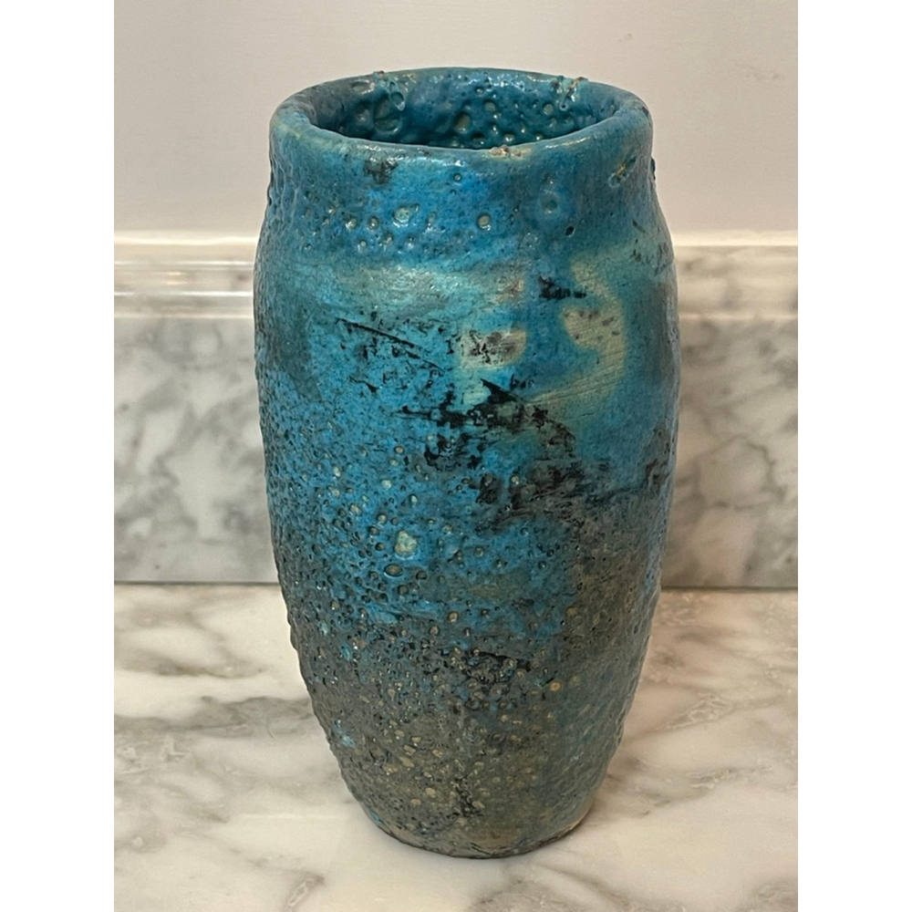 1989 Signed Studio Pottery Vase “Presence” by Czyzeuwski Teal Crater Glaze - Picture 8 of 10